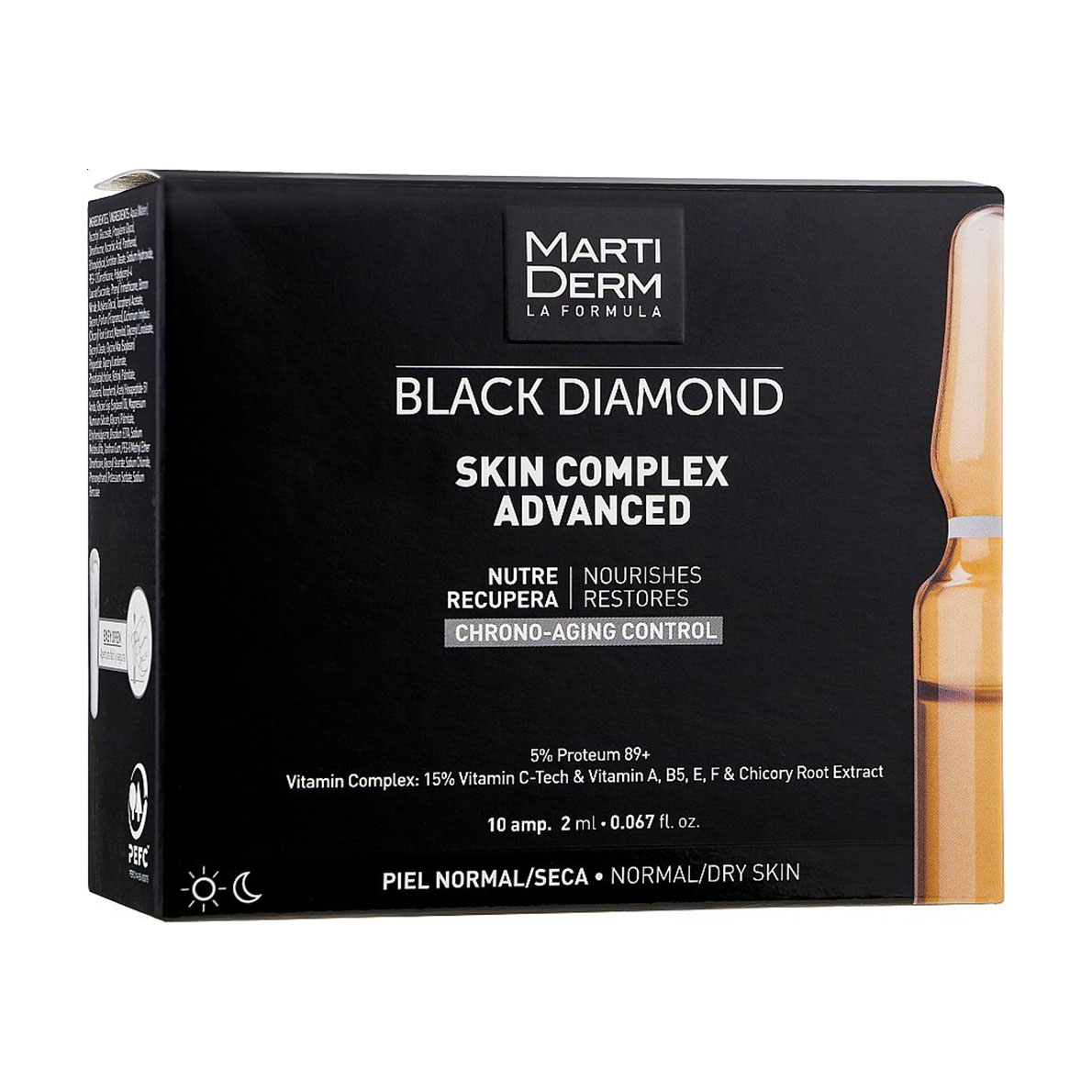 Ампули для обличчя MartiDerm Black Diamond Skin Complex Advanced для нормальної та сухої шкіри, 10*2 мл